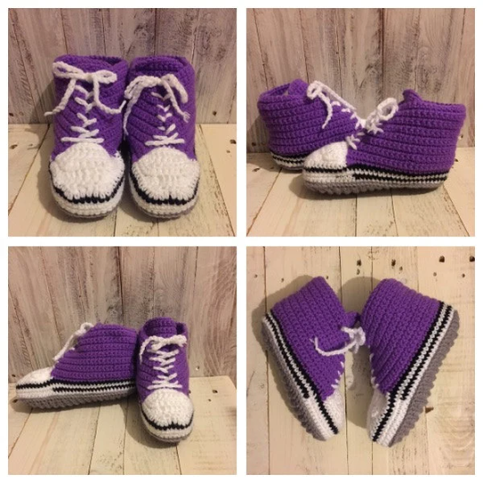 Converse inspired shoes converse inspired pattern hightop shoes crochet Hightops crochet slippers crochet shoes women s shoe pattern