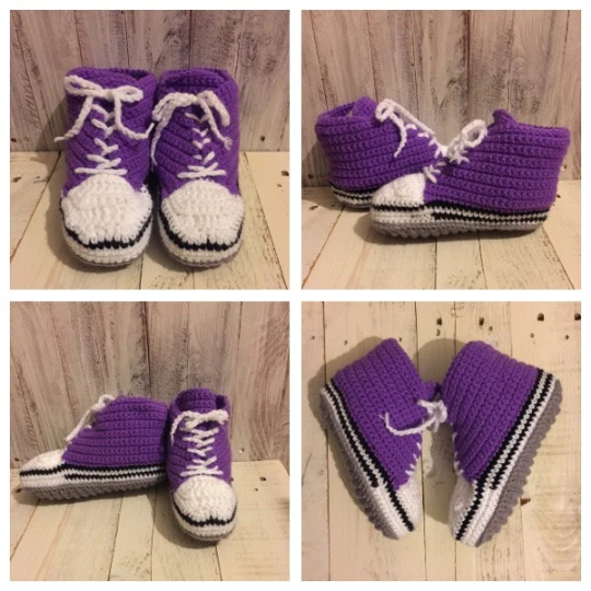 Crochet sneaker slippers sales