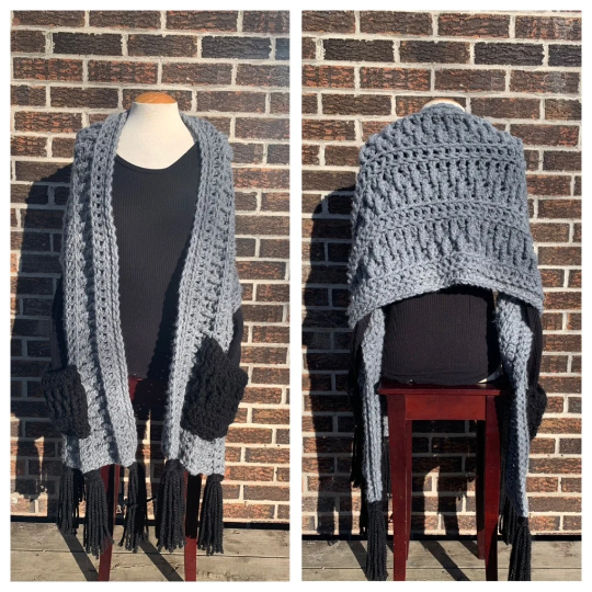 crochet pattern, crochet, pocket shawl pattern, crochet pocket shawl pattern, scarf, scarf pattern, crochet scarf pattern, endless textured