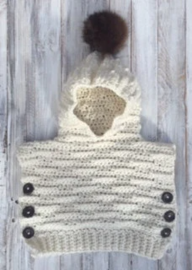 Crochet pattern, poncho pattern, crochet hooded poncho pattern, crochet poncho pattern, crochet pullover pattern, crochet hooded pullover