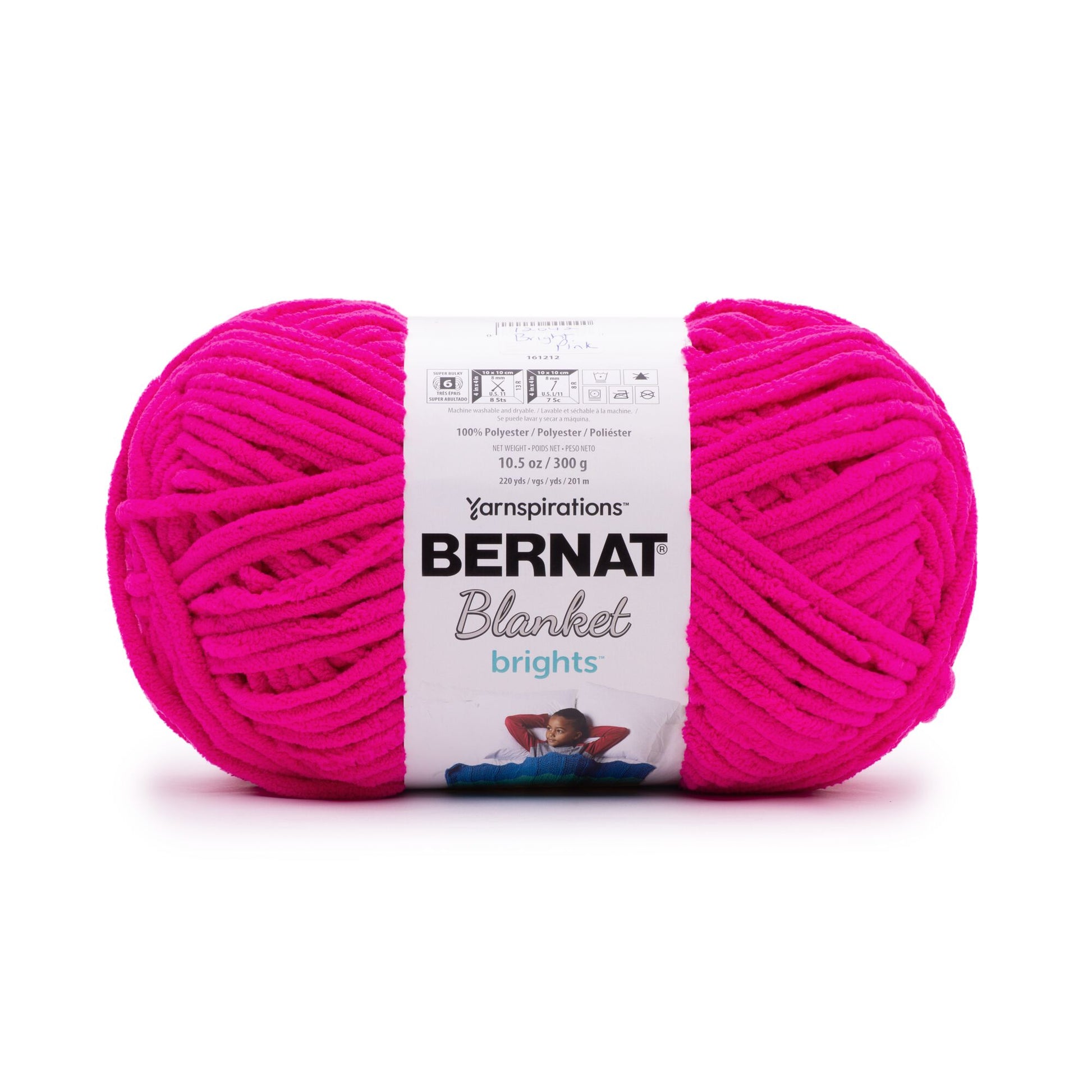 Polyester Yarn Pixie Pink Bernat Blanket Yarn BLANKET BRIGHTS (Big