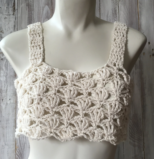 Crochet crop top pattern, teen crop top pattern, teen halter top